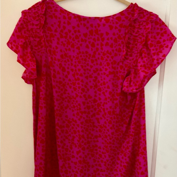 LOFT Red Heart Pattern Blouse - Picture 3 of 3
